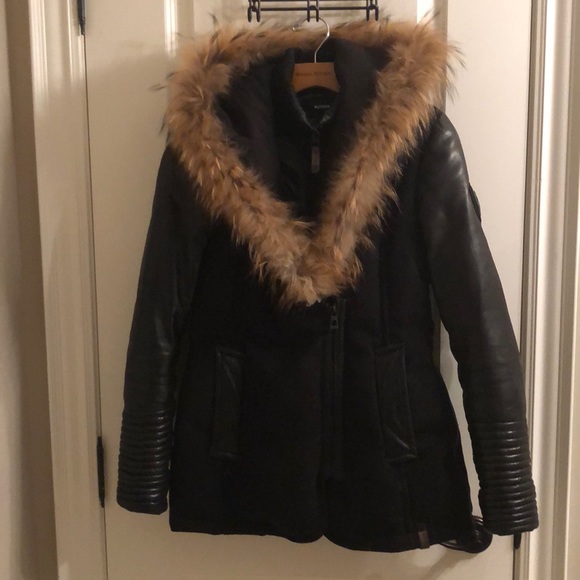Rudsak, leather sleeve parka - Picture 1 of 4